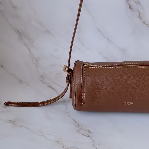Oroton Bags Oroton Margot Drum Crossbody Bag In Whiskey Poshmark
